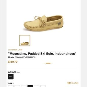 Laurentian Chief Beige Men’s Padded-Sole Moccasin Loafers